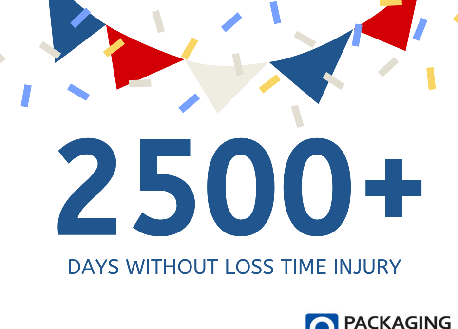 2500 + day without injury on the job